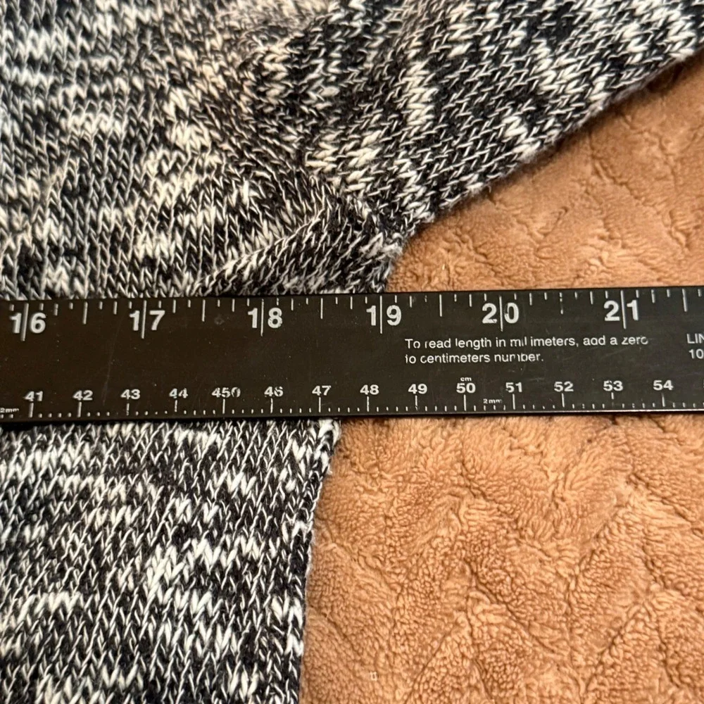 Old Navy Womens Large Black White Marled Knit Open Front Cardigan Sweater Cotton
